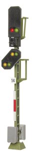Semafor świetlny z blokady/dystansu Viessmann 4014, 79 mm, kolej DB, 6 diod LED, skala