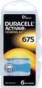 Bateria do aparatu słuchowego Duracell Activair 675 cynkowo-powietrzne 630 mAh 1.45 V 6 szt.