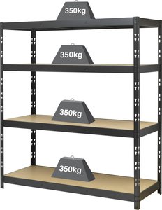 Regał składany moduł podstawowy TOOLCRAFT, KIT77, metal, MDF, Maks. obciążenie: 1400 kg