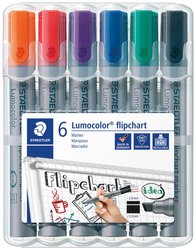 Marker do flipchartu Staedtler Lumocolor® flipchart marker 356 B 356 B WP6 2 - 5 mm czarny, niebieski, czerwony, zielony, pomarańczowy, liliowy 6 szt.