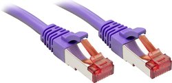 Kabel LAN LINDY 47821, 1 szt., RJ45, CAT 6, S/FTP, 0.50 m, fioletowy