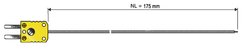 Termoczujnik wkłuwany typu K, sztywny, od - 50 do + 1000 °C, o średnicy Ø 1,5 mm, o długości znamionowej 175 mm Czujnik temperatury powietrza typu K B + B Thermo-Technik, 0600 1030-10, -50 do +1000 °C