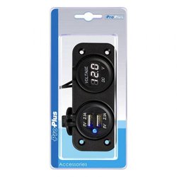 Woltomierz 6-30V + podwójne gniazdo USB ProPlus 450464  12 - 24 V/DC