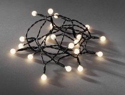 Łańcuch świetlny LED w kształcie kuli, diody okrągłe, zegar 6h Łańcuch świetlny na baterie Konstsmide 1491-107 ciepła biel