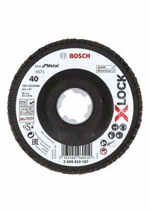 Tarcza szlifierska listkowa X571 Best for metal, kątowa, 115 mm, K 40, Fiber Tarcza lamelkowa Bosch Accessories 2608619197 1 szt.