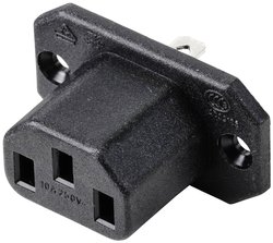 Złącze męskie IEC TRU COMPONENTS TC-10088408, styki: 3, 250 V, 10 A, 1 szt.