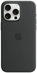 Apple Silicon Case MagSafe Futerał backcase Apple iPhone 15 Pro Max czarny Ładowarka indukcyjna, Odporny na wstrząsy