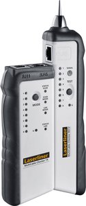 Zestaw testowy z nadajnikiem i odbiornikiem dla kabli LAN, SAT, TV, telefonicznych i audio Tester kabli Laserliner MultiCable-Checker 083.062A, ciągłość