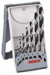 Zestaw wierteł spiralnych do metalu HSS PointTeQ, DIN 338, 7-częściowy zestaw mini X-Line Zestaw wierteł krętych do metalu Bosch Accessories 2608577347 1 zest.