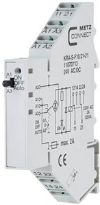Moduł sprzęgający KRA-S-F10/21-21, 2 zestyki przełączne, 24 V AC/DC Moduł sprzęgający Metz Connect 11070713, 1 szt.