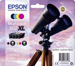 Epson atrament T02W6, 502XL tusz oryginalny Combi-Pack Czarny, Cyjan, Magenta, Żółty C13T02W64010