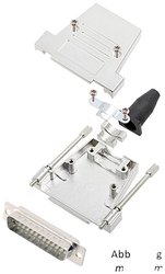 Zestaw listew męskich D-Sub encitech DTSL37-LJSRG-T-DBP-W-K 6355-8040-04, rzędy: 2, styki: 37, 180 °, 1 szt.