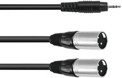 Przejściówka Omnitronic 30225157 [1x złącze męskie jack 3,5 mm - 2x złącze męskie XLR 3 pin] 3.00 m