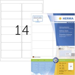 Herma 4678 Etykieta adresowa 99.1 x 38.1 mm Papier biały 1400 szt. Trwały Drukarka atramentowa, Drukarka Laserowa, Drukarka Laserowa, kolorowa, Kopiarka, Drukarka z funkcją kopiowania w kolorze, Drukarka etykiet
