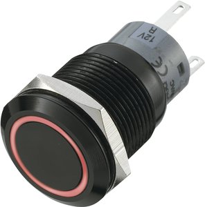 Przycisk wandaloodporny chwilowy TRU COMPONENTS LAS1-AGQ-11E/R, 1 x wył/(wł), IP67, 1 szt.