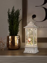 Konstsmide 4364-200 Latarnia LED Święty Mikołaj z psem ciepła biel LED biały  ośnieżony, wypełniany wodą, z przełącznikiem