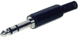Złącze męskie jack 6,35 mm TRU COMPONENTS 1559781, CuZn, niklowany, złącze męskie proste, 1 szt.