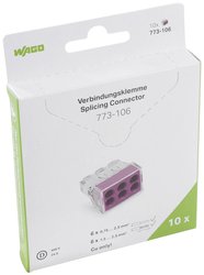 Złącze do puszki podtynkowej WAGO 773-106, PIN: 4, 400 V, 24 A, 10 szt.