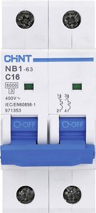 Wyłącznik automatyczny Chint NB1L 179642, 2 styki, 10 A