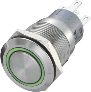 Przycisk wandaloodporny chwilowy TRU COMPONENTS LAS1-AGQ-11E/R-G, 1 x wył/(wł), IP67, 1 szt.