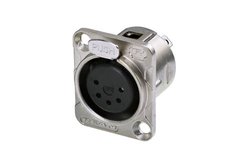 Gniazdo panelowe 5-pinowe, zaciski lutowane, obudowa niklowana, styki posrebrzane Złącze męskie XLR Rean AV RC5FDL RC5FDL, złącze żeńskie do wbudowania, 1 szt.