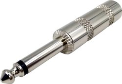 Złącze męskie jack 6,35 mm TRU COMPONENTS 1409063, niklowany, złącze męskie proste, 1 szt.