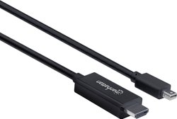 Kabel Manhattan 4K@60Hz mini DisplayPort na HDMI mini DisplayPort, złącze męskie mini DisplayPort na złącze męskie HDMI, 1,8 m czarny Przejściówka Mini DisplayPort, HDMI Manhattan 4K@60Hz Mini-DisplayPort auf HDMI-Kabel Stecker/Stecker 1,8m schwarz 153287