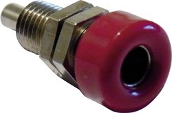 Gniazdo bananowe montażowe, izolowane, O 4 mm, 16 A, żółte