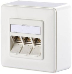 Gniazdo sieciowe Metz Connect E-DAT modul 3 Port AP Cat.6A, reinweiß 1309130002-E, 3 Porty, CAT 6A, nadtynkowy