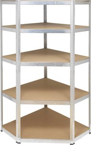 Moduł narożny regału magazynowego TOOLCRAFT KPW77, metal, MDF, Maks. obciążenie: 875 kg