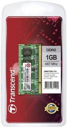 Transcend JetRAM Pamięć robocza do laptopów - moduł  DDR2 1 GB 1 x 1 GB Non-ECC 667 MHz 200 pin SO-DIMM CL5 5-5-15 JM667QSU-1G