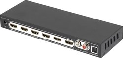 Splitter HDMI SpeaKa Professional SP-5988728, z gniazdami audio, z pilotem zdalnego sterowania, Ilość wejść: 2 x, Ilość wyjść: 4 x