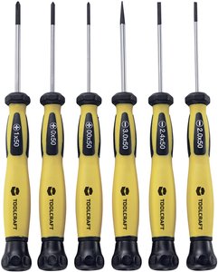 Zestaw precyzyjnych wkrętaków płaskich/krzyżakowych PH dla elektroników, 6 szt. Zestaw wkrętaków TOOLCRAFT  814609