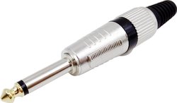 Złącze męskie jack 6,35 mm TRU COMPONENTS 1408826, niklowany, złącze męskie proste, 1 szt.