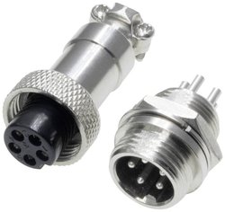 Złącze męskie okrągłe 453544, styki:5, 60 V/AC, 2 A, 1 zest.
