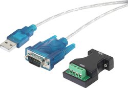 Przejściówka, adapter USB 1.1 Renkforce RF-4212153, [1x złącze męskie D-SUB 9-pin, złącze zaciskowe - 1x złącze męskie USB-A 1.1]
