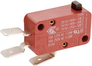 Mikroprzełącznik Marquardt 01006.1011-01 01006.1011-01, 1 zestyk przełączny, 1 x wł/(wł), 400 V/AC, 10 A, 1 szt.