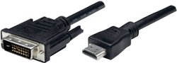 Kabel przyłączeniowy HDMI/DVI, złącze męskie HDMI na złącze męskie DVI 24+1 biegunów czarny   Przejściówka HDMI, DVI Manhattan 372503-CG 372503-CG, ze złączem śrubowym, 1.80 m