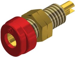 Gniazdo laboratoryjne Złącze żeńskie do wbudowania pionowego Średnica pinu: 4 mm czerwony SKS Hirschmann BUG 10 Au 1 szt.