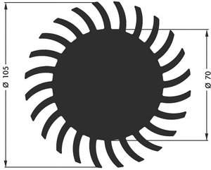 Radiator LED Fischer Elektronik SK 584 25 SA 1.5 K/W