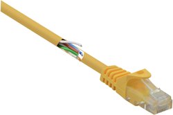 Kabel LAN Renkforce RF-5224648, 1 szt., RJ45, CAT 5e, U/UTP, 0.15 m, żółty