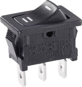 Przełącznik TRU COMPONENTS 1587512, 250 V/AC, 6 A, 1 x wł/wł, zatrzask, 1 szt.