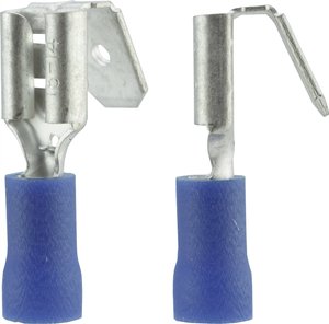 Konektor żeński, częściowa izolacja PCW, rozgałęzienie, 6,3x0.8 mm, 1.5-2.5 mm2, niebies