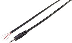 Złącze męskie jack 3,5 mm TRU COMPONENTS TC-6649300 złącze męskie jack 3,5 mm - z wolnym końcem stereo 1.20 m