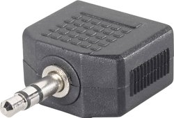 SpeaKa Professional SP-7870244  Jack Audio Adapter Y [1x złącze męskie jack 3,5 mm - 2x złącze żeńskie jack 3,5 mm] czarny