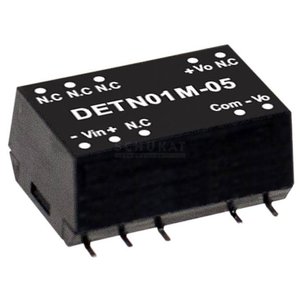 Moduł przetwornicy SMD DC/DC MeanWell serii DETN01 SMD Case Dual Output: Moc 1:1 1W Moduł przetwornicy DC/DC Mean Well DETN01N-05 DETN01N-05, 1 W, 100 mA, 1 szt.