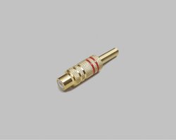 Złącze męskie RCA/Cinch BKL Electronic 0101106, złocony, złącze, proste, 1 szt.