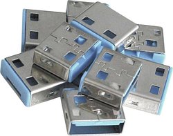Blokada portu Lindy USB (10 sztuk) BEZ klucza: Kod NIEBIESKI Blokada portu USB LINDY 40462