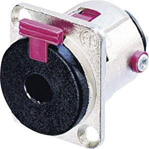 Gniazdo montażowe jack Neutrik NJ 3 FP 6 C, z kołnierzem, blokowane, 6.3 mm, 2-3-pin