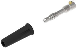 Wtyk bananowy ø4mm z przykręcaną izolatorem, kolor czarny, złącze śrubowe M3 Electro PJP 1060-C-CD1-N Listwa pin - męska 1 szt.